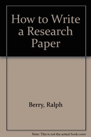 Cover of: How to write a research paper.