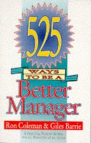 Cover of: 525 Ways to Be a Better Manager