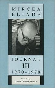 Cover of: Journal III, 1970-1978 by Mircea Eliade