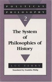 Cover of: The system of philosophies of history