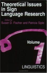 Cover of: Theoretical Issues in Sign Language Research, Volume 1 by Patricia Siple