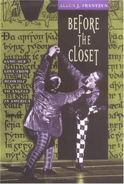 Cover of: Before the Closet by Allen J. Frantzen