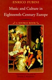 Cover of: Music and Culture in Eighteenth-Century Europe by Enrico Fubini