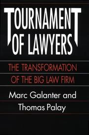 Cover of: Tournament of Lawyers by Marc Galanter, Thomas Palay