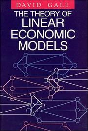 The theory of linear economic models by David Gale