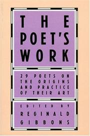 Cover of: The Poet's Work by Reginald Gibbons