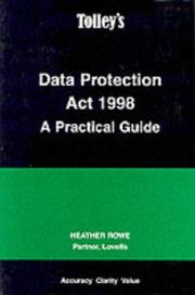 Cover of: Tolley's Data Protection Act 1998: a practical guide