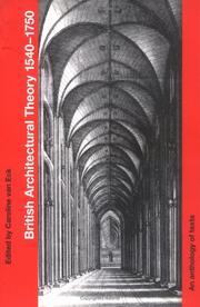Cover of: British architectural theory, 1540-1750: an anthology of texts