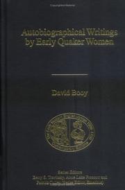 Cover of: Autobiographical writings by early Quaker women