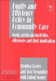 Cover of: Equity and efficiency policy in community care: needs, service productivities, efficiencies, and their implications