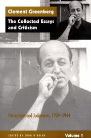 Cover of: The Collected Essays and Criticism, Volume 1: Perceptions and Judgments, 1939-1944