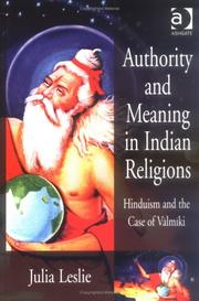 Cover of: Authority and Meaning in Indian Religions by Julia Leslie
