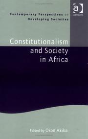 Cover of: Constitutionalism And Society In Africa (Contemporary Perspectives on Developing Societies)
