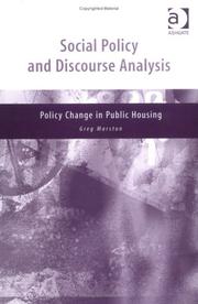 Cover of: Social policy and discourse analysis: policy change in public housing