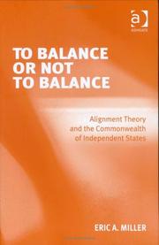 Cover of: To balance or not to balance by Eric A. Miller