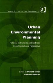 Cover of: Urban Environmental Planning: Policies, Instruments And Methods In An International Perspective (Urban Planning and Environment)