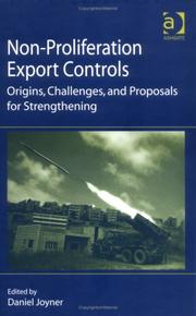 Cover of: Non-proliferation Export Controls by Daniel Joyner