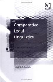 Cover of: Comparative Legal Linguistics by Heikki E. S. Mattila
