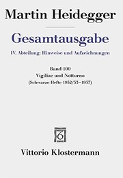 Cover of: Vigiliae und Notturno: Schwarze Hefte 1952/53 Bis 1957)