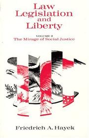 Cover of: Law, Legislation and Liberty, Volume 2 by Friedrich A. von Hayek