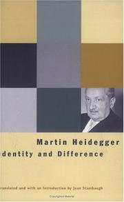 Cover of: Identity and Difference by Martin Heidegger