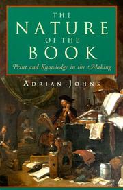 Cover of: The nature of the book by Adrian Johns