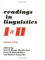 Cover of: an introduction of lingiuistic by loreto todd Readings in linguistics I & II: as above