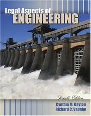 Cover of: Legal aspects of engineering by Cynthia M. Gayton