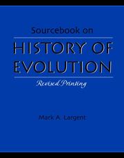 Cover of: Sourcebook on History of Evolution