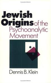 Cover of: Jewish origins of the psychoanalytic movement