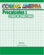 Cover of: College Algebra: Precalculus I: Study of Functions