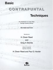 Cover of: Basic Contrapuntal Techniques: An Introduction to Linear Style Through Creative Writing, Revised Edition (Book & Two CDs)