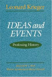 Cover of: Ideas and events | Leonard Krieger