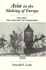 Cover of: Asia in the Making of Europe, Volume I by Donald F. Lach