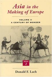 Cover of: Asia in the Making of Europe, Volume II: A Century of Wonder. Book 2: The Literary Arts (Asia in the Making of Europe)