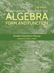 Cover of: Algebra: Form and Function Student Solutions Manual