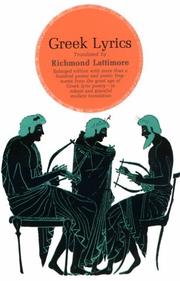 Cover of: Greek Lyrics (Phoenix Books) by Richmond Lattimore