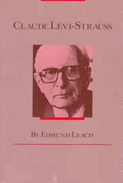 Cover of: Claude Lévi-Strauss by Edmund Ronald Leach