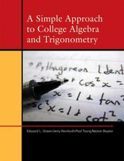 Cover of: A Simple Approach to College Algebra and Trigonometry