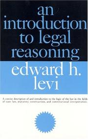 Cover of: An Introduction to Legal Reasoning