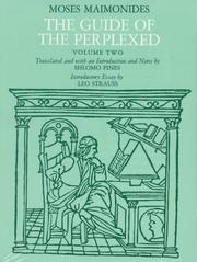 Cover of: The Guide of the Perplexed by Moses Maimonides