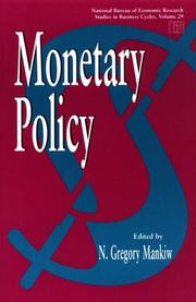 Cover of: Monetary Policy by N. Gregory Mankiw