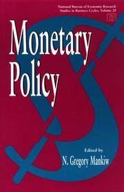 Cover of: Monetary Policy