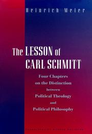 Cover of: The lesson of Carl Schmitt by Meier, Heinrich