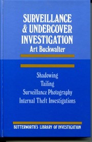Cover of: Surveillance and undercover investigation by Art Buckwalter