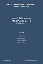 Cover of: Materials Science of Novel Oxide-Based Electronics: Volume 623