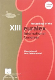 Cover of: Proceedings of the XIII EURALEX International Congress