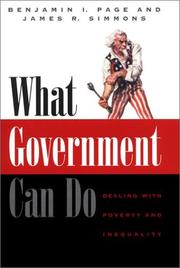 Cover of: What Government Can Do: Dealing With Poverty and Inequality (American Politics and Political Economy)