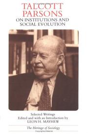 Cover of: Talcott Parsons on Institutions and Social Evolution by Talcott Parsons