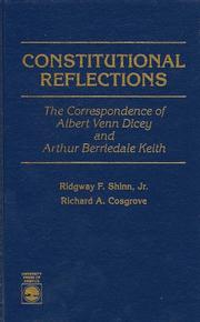 Constitutional reflections by Albert Venn Dicey